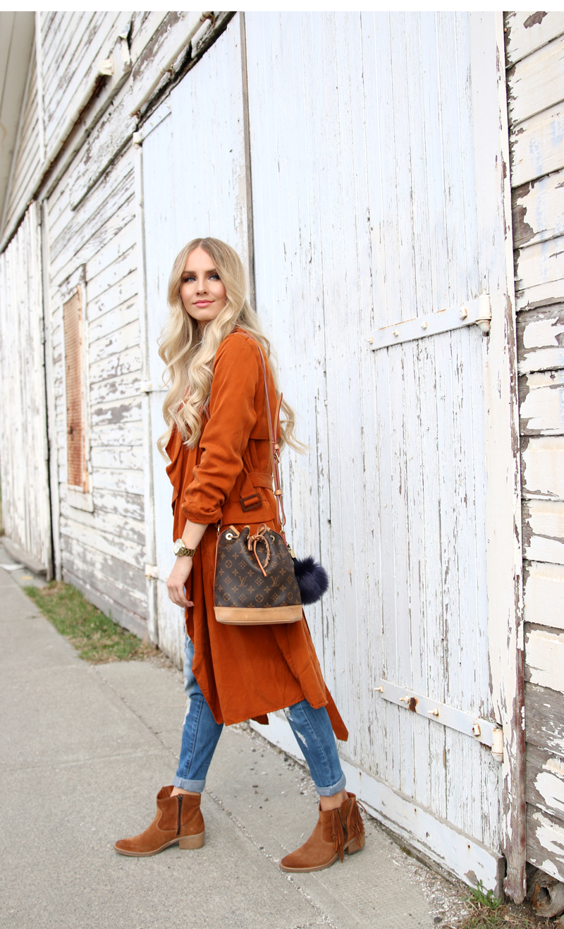 burnt orange coat zara